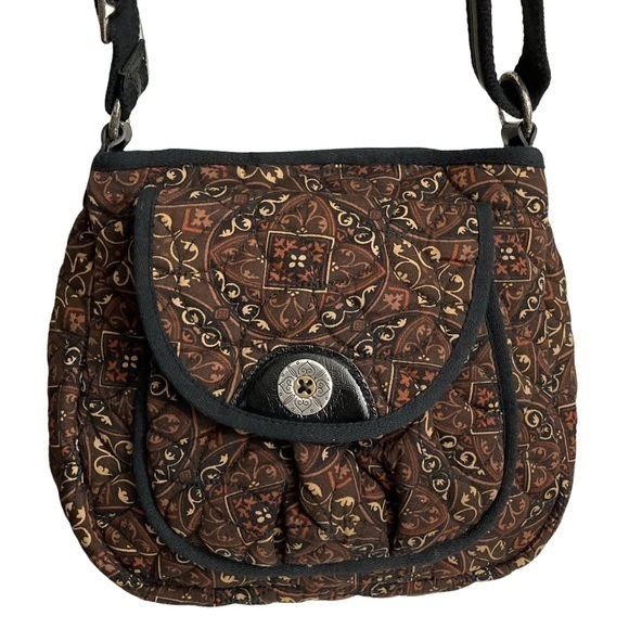 Brighton quilted black brown shoulder bag - Picture 1 of 7